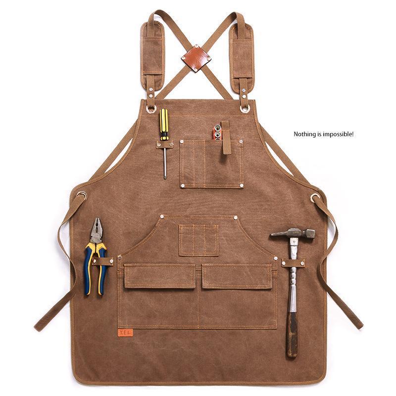 Canvas Apron With Printed Logo - Workshop Tools Logo recension och pris