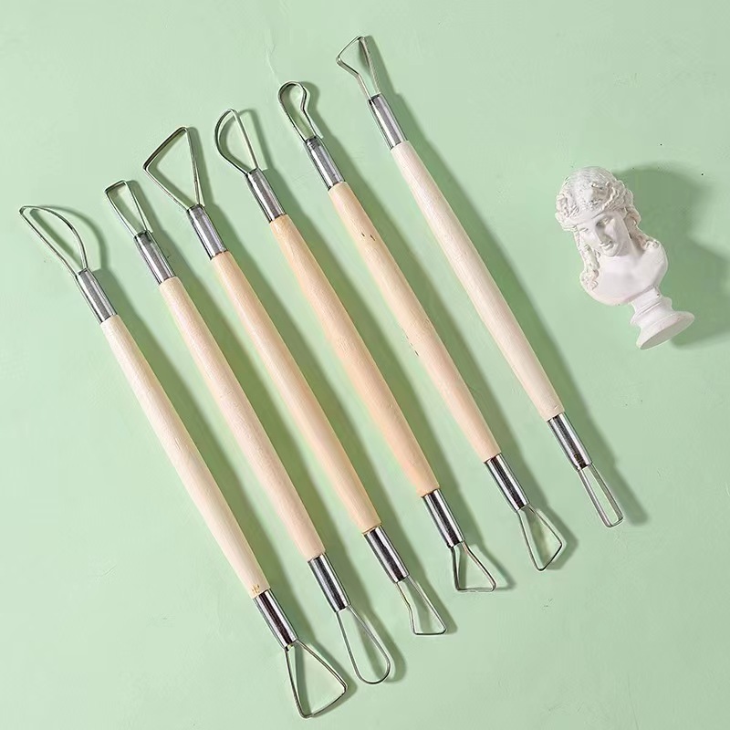 6PCS wooden handle wax pottery - Workshop Tools For Carpentry recension och pris