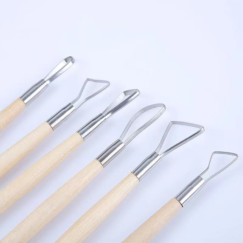 6PCS wooden handle wax pottery - Workshop Tools For Carpentry recension och pris